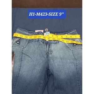 JEANS STRETCH SIZE 9, WAIST 30", DENIM,  H1 M423, SKINNY,  BLUE, R SZ, PUSH UP